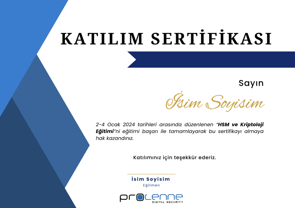 Procenne Katılım Sertifikası